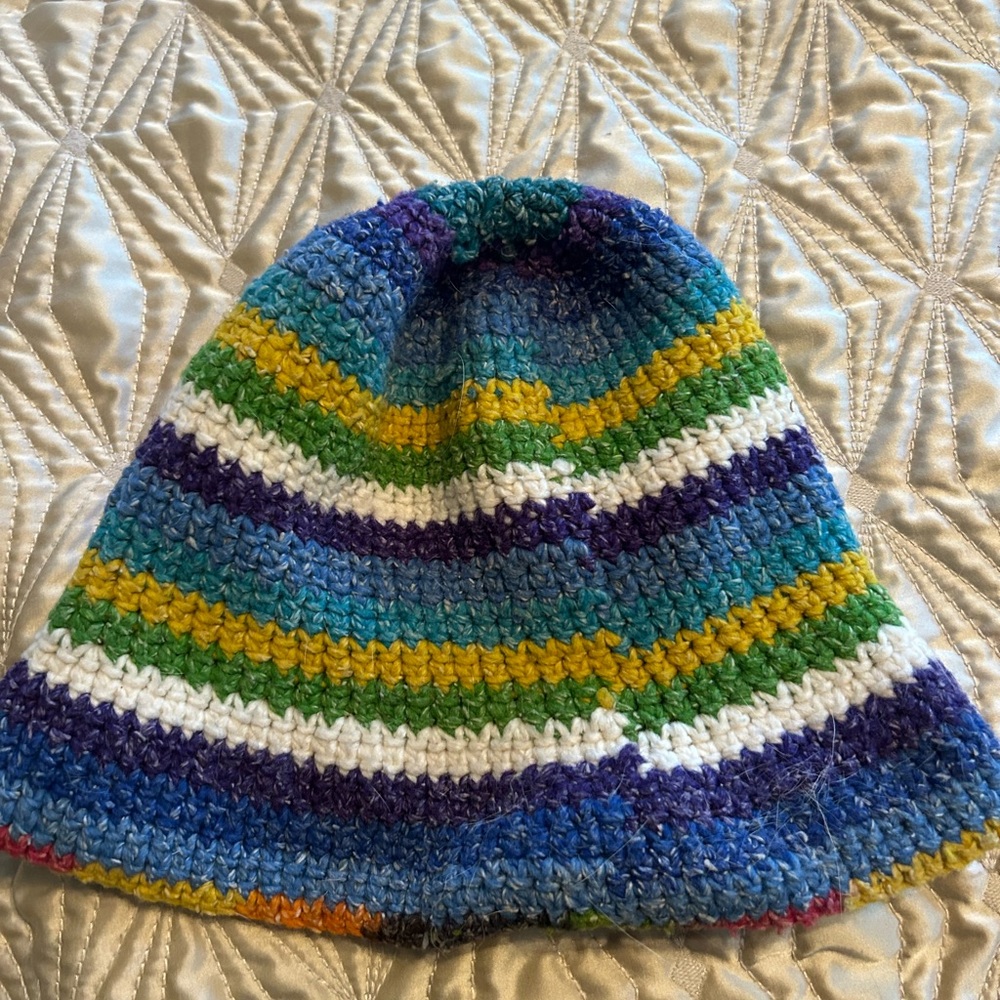 Handmade cap.  Colorful.